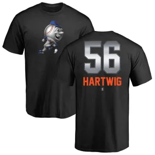Men's New York Mets Grant Hartwig Black Midnight Mascot T-Shirt