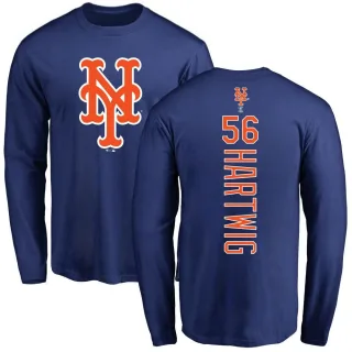 Men's New York Mets Grant Hartwig Royal Backer Long Sleeve T-Shirt