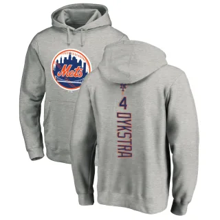 Men's New York Mets Lenny Dykstra Ash Backer Pullover Hoodie