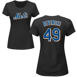 Women's New York Mets Chris Devenski Black Roster T-Shirt