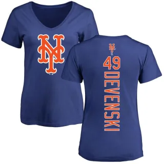 Women's New York Mets Chris Devenski Royal Backer Slim Fit T-Shirt