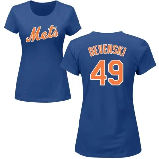 Women's New York Mets Chris Devenski Royal Roster T-Shirt