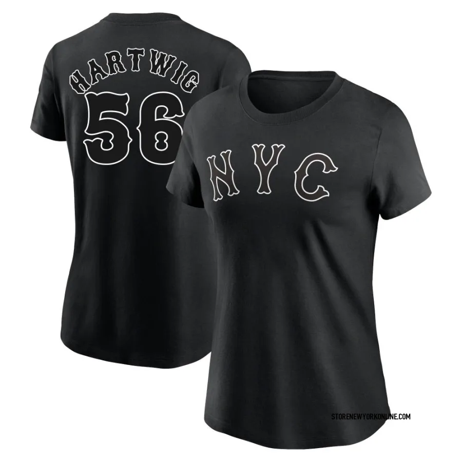 Women's New York Mets Grant Hartwig Black 2024 City Connect T-Shirt