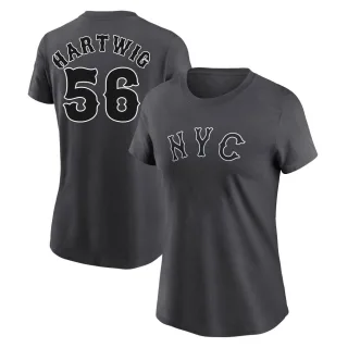 Women's New York Mets Grant Hartwig Graphite 2024 City Connect Fuse T-Shirt