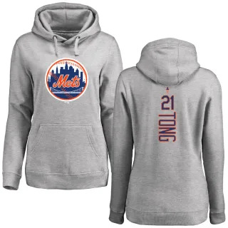 Women's New York Mets Jonah Tong Ash Backer Pullover Hoodie