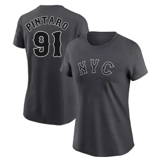 Women's New York Mets Jonathan Pintaro Graphite 2024 City Connect Fuse T-Shirt