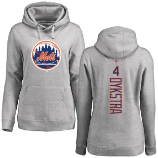 Women's New York Mets Lenny Dykstra Ash Backer Pullover Hoodie