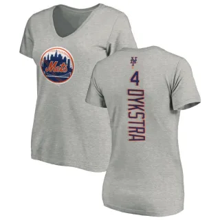 Women's New York Mets Lenny Dykstra Ash Backer Slim Fit T-Shirt