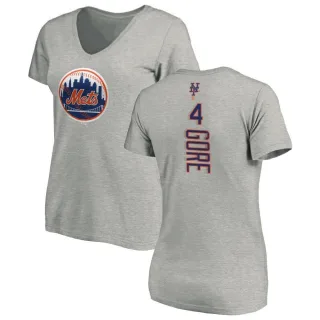 Women's New York Mets Terrance Gore Ash Backer Slim Fit T-Shirt