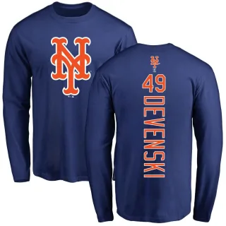Youth New York Mets Chris Devenski Royal Backer Long Sleeve T-Shirt