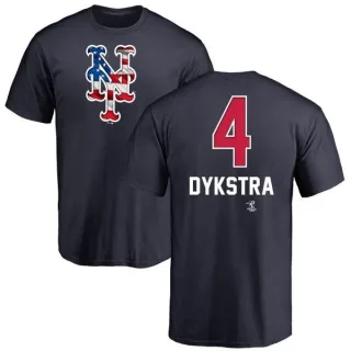Youth New York Mets Lenny Dykstra Navy Name and Number Banner Wave T-Shirt